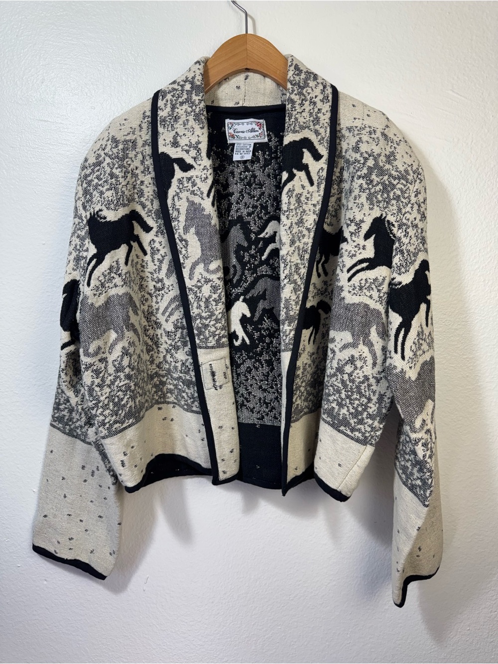 Carrie Allen Horse Tapestry Cardigan Jacket Medium